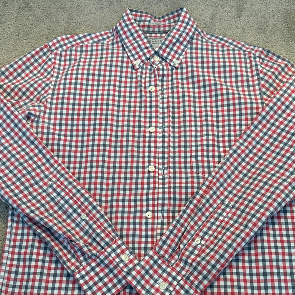 J. Crew Red and Blue Plaid Button Down Shirt - Men’s Medium